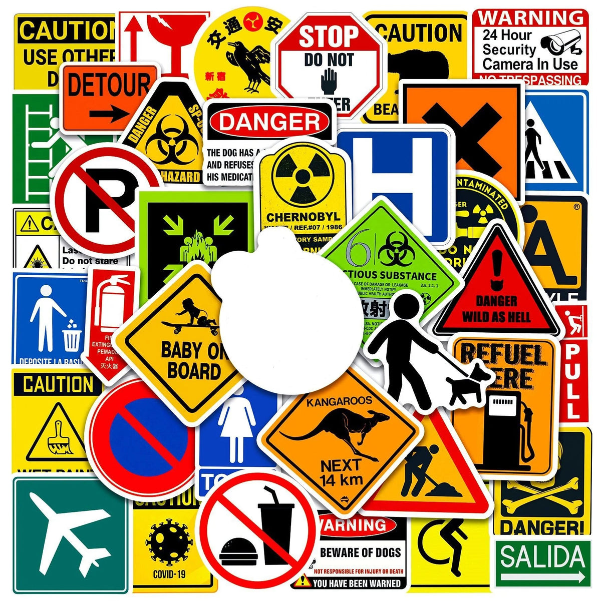 Autocollant "Attention" Shop Radiocommandé x10 - Mélange