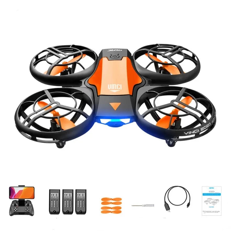 Drone 2.4 ghz Shop Radiocommandé Orange - 4k - 3 Batteries Oui