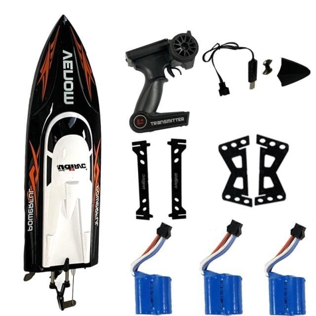 Bateau électrique télécommandé Shop Radiocommandé Noir - 3 Batteries Oui