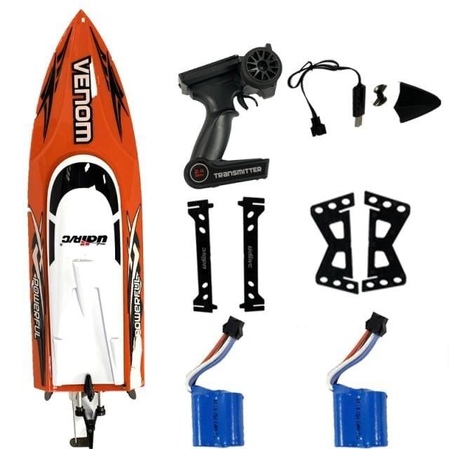 Bateau électrique télécommandé Shop Radiocommandé Orange - 2 Batteries China