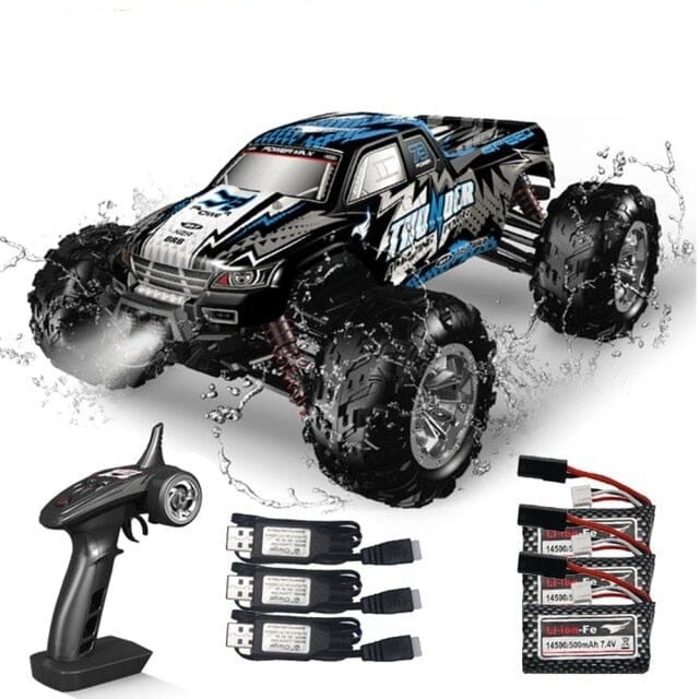 Voiture télécommandée rapide tout terrain Shop Radiocommandé Bleu - 3 batteries Oui