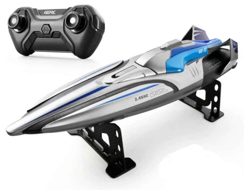 Bateau télécommandé de course Shop Radiocommandé Argent + 2 batteries