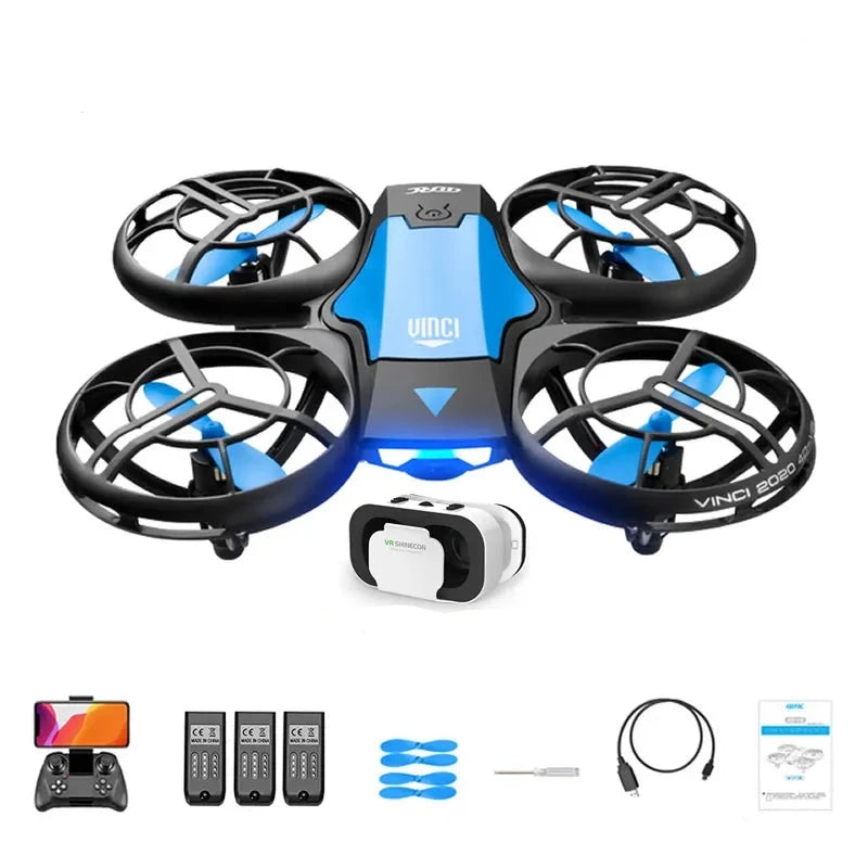 Drone 2.4 ghz Shop Radiocommandé Bleu - 4k - 3 Batteries - VR Oui
