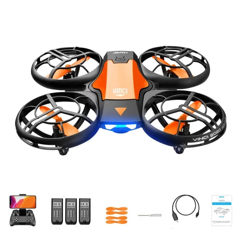 Drone 2.4 ghz Shop Radiocommandé Orange - 4k - 3 Batteries Oui 