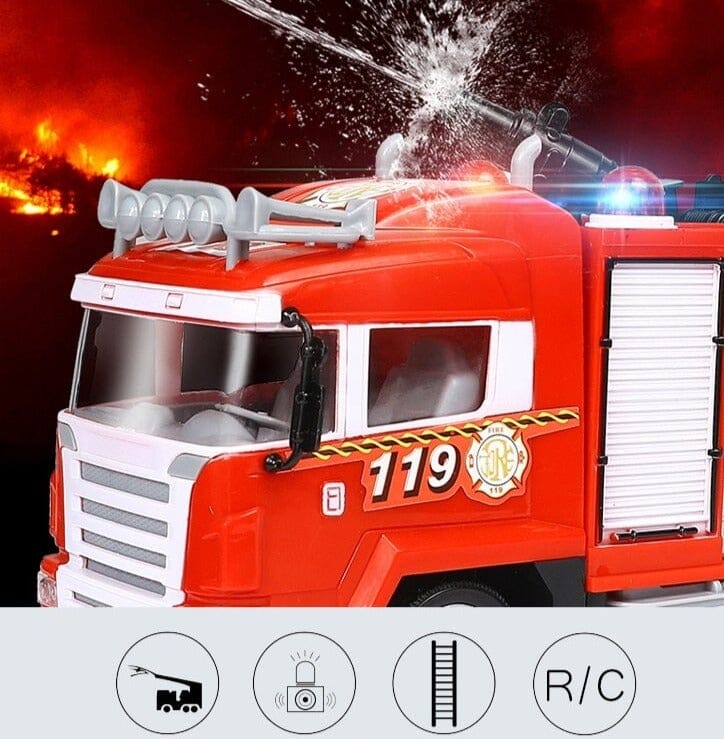 MADBLR7 Camion de sauvetage télécommandé Camion de pompiers de sauvetage RC  Camion jouet Camion de pompiers télécommandé RC a