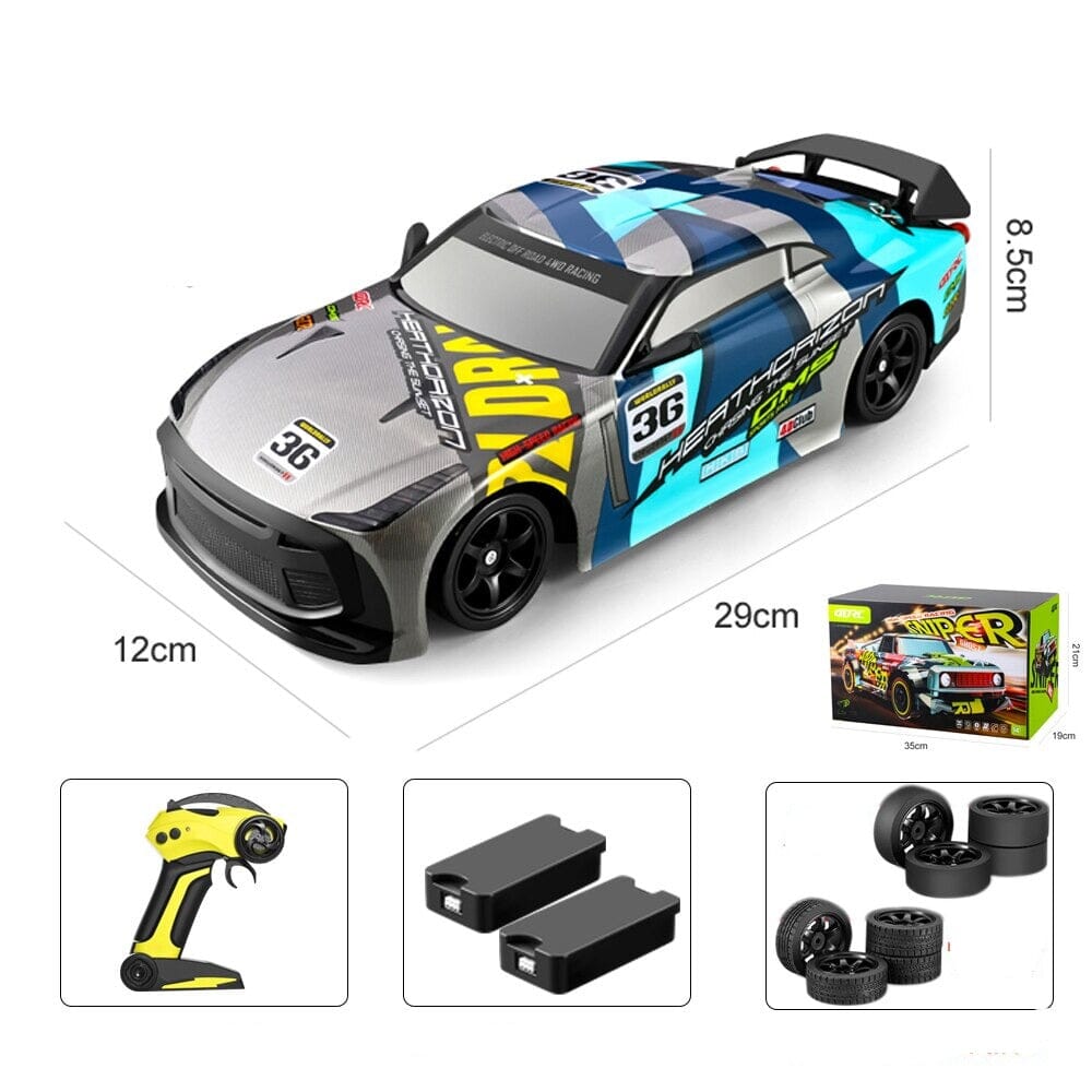 Voiture rc 30 km/h Shop Radiocommandé Bleu - 2 batteries